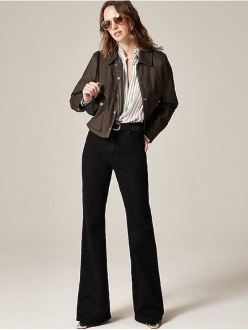 J. Crew Vintage Flare High Rise Semi-Stretch Jeans in Black - Size 27P